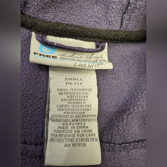 Free Country fleece lined purple Softshell Long Jacket, women's size S - Picture 8 of 8